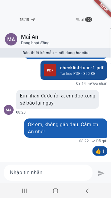 Tin nhắn có chip cảm xúc kèm số lượng